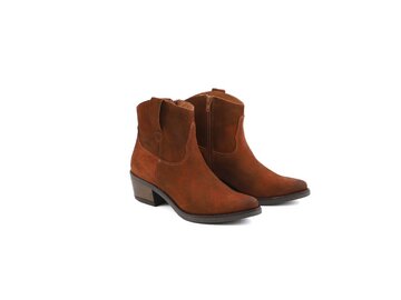 Apple of Eden - Western Ankle Boot - EVIE 51 RUST - Braun