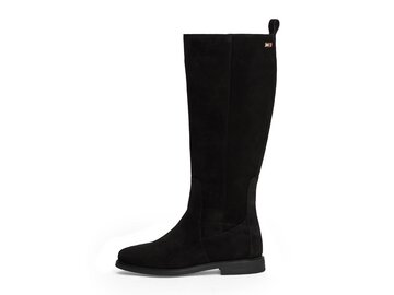 Tommy Hilfiger-FLAG SUEDE LONG BOOT ZIP-Schwarz