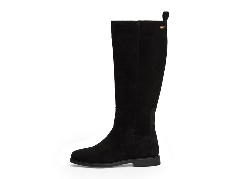 Tommy Hilfiger-FLAG SUEDE LONG BOOT ZIP-Schwarz 