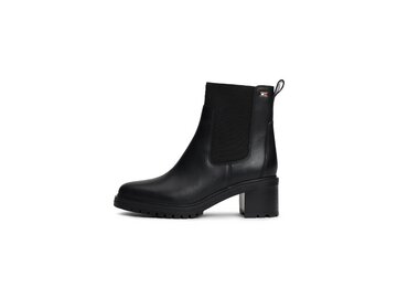 Tommy Hilfiger-FLAG MID HEEL LEATHER CHELSEA-Schwarz