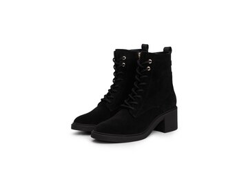 Tommy Hilfiger-SUEDE MID HEEL LACEUP LOGOTAPE-Schwarz