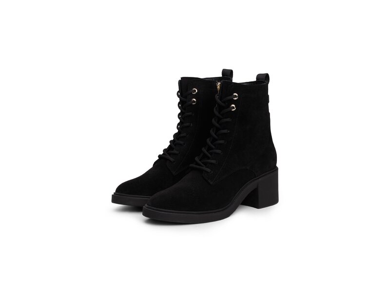 Tommy Hilfiger-SUEDE MID HEEL LACEUP LOGOTAPE-Schwarz 