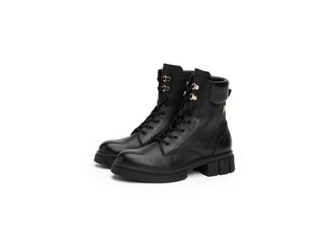 Tommy Hilfiger-LACE-UP BIKER LEATHER-Schwarz