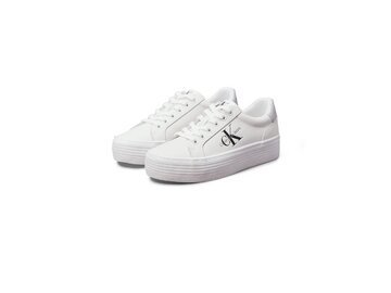 Calvin Klein - VULC FLATFORM LACEUP LTH - YW0YW01474/0K9 - Weiß